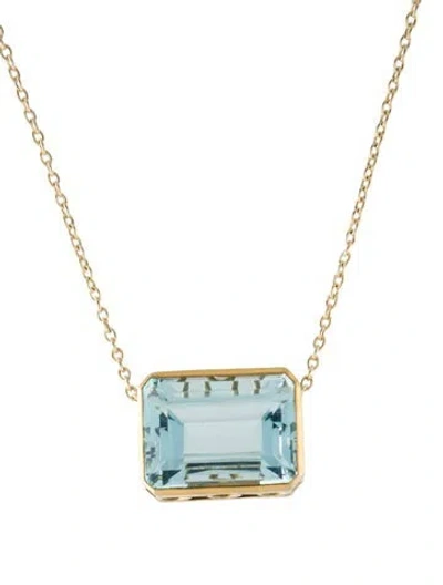 Pre-owned Necklace 14k 32.75ct Aquamarine Pendant , 18" In Multi