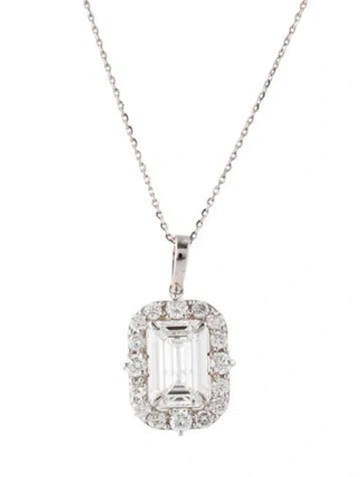 Pre-owned Necklace 14k 3.28ctw Lab-grown Diamond Pendant , 18" In Multi