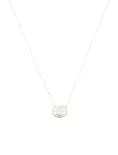 Pre-owned Necklace 14k 3.33ct Aquamarine Pendant , 18" In Multi