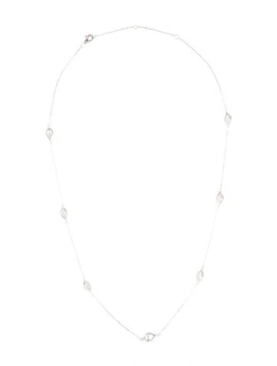 Pre-owned Necklace 14k 3.50ctw Diamond Station , 18" In Multi
