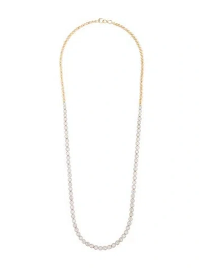 Pre-owned Necklace 14k 3.55ctw Diamond Line Collar , 18" In Multi