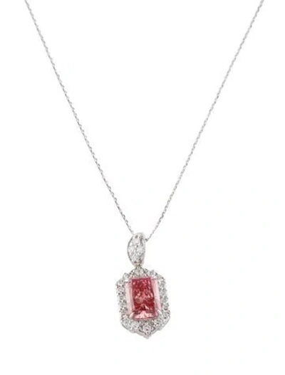 Pre-owned Necklace 14k 3.56ctw Lab-grown Diamond Pendant , 17.75" In Multi