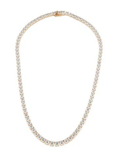 Pre-owned Necklace 14k 36.00ctw Lab-grown Diamond Tennis , 18" In Multi