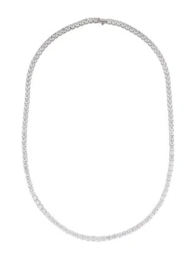 Pre-owned Necklace 14k 37.51ctw Lab-grown Diamond Tennis Chain , 22.25" In Multi