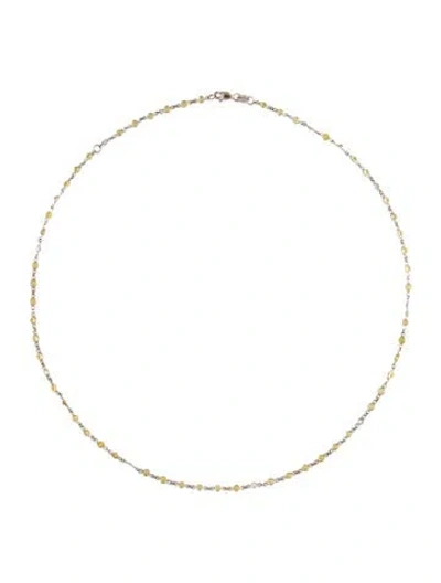 Pre-owned Necklace 14k 3.85ctw Sapphire & Diamond Station , 18" In Multi