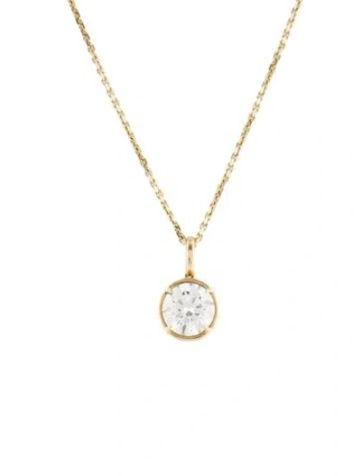 Pre-owned Necklace 14k 3.89ct Lab-grown Diamond Solitaire Pendant , 18" In Multi