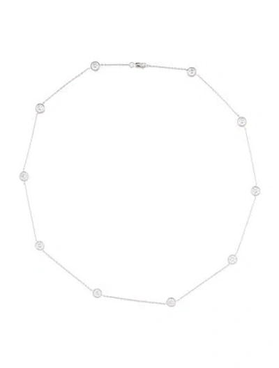 Pre-owned Necklace 14k 4.00ctw Lab-grown Diamond Station , 18" In Multi