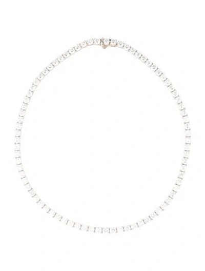 Pre-owned Necklace 14k 40.35ctw Lab-grown Diamond Tennis , 17.5" In Multi