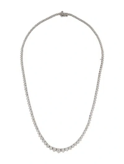 Pre-owned Necklace 14k 4.06ctw Diamond Graduated Tennis , 18" In Multi