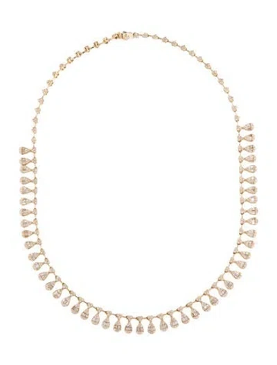 Pre-owned Necklace 14k 4.12ctw Diamond Station Collar , 16" In Multi