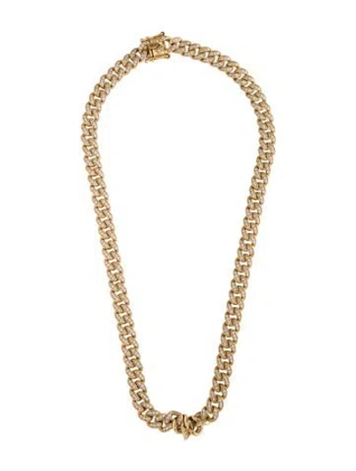 Pre-owned Necklace 14k 4.16ctw Diamond Curb , 16" In Multi