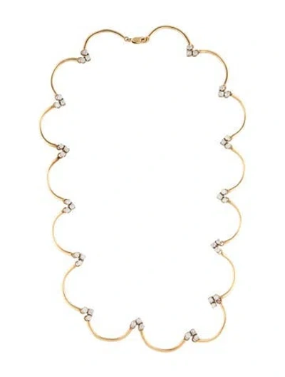 Pre-owned Necklace 14k 4.20ctw Diamond Station Collar , 20" In Multi