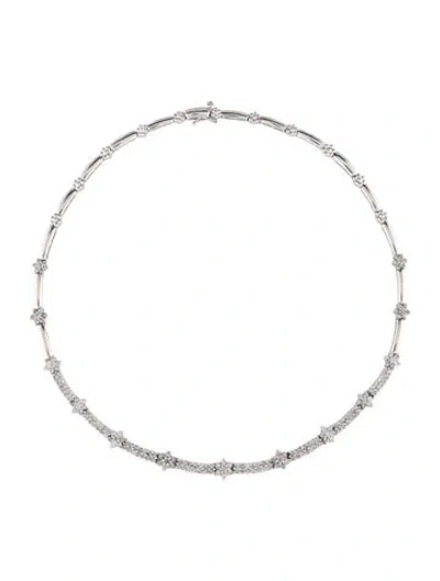 Pre-owned Necklace 14k 4.21ctw Diamond Collar , 16" In Multi