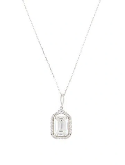 Pre-owned Necklace 14k 4.27ctw Lab-grown Diamond Pendant , 18" In Multi