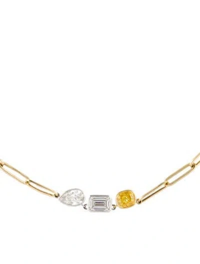Pre-owned Necklace 14k 4.48ctw Lab-grown Diamond Collar , 17.25" In Multi