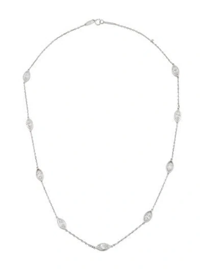 Pre-owned Necklace 14k 4.50ctw Lab-grown Diamond Station , 17.5" In Multi