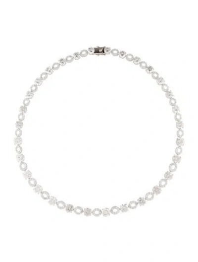 Pre-owned Necklace 14k 45.16ct Lab-grown Diamond Tennis , 18" In Multi