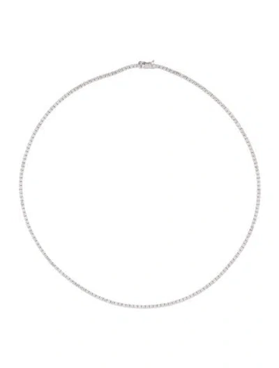 Pre-owned Necklace 14k 4.85ctw Diamond Tennis , 17.25" In Multi