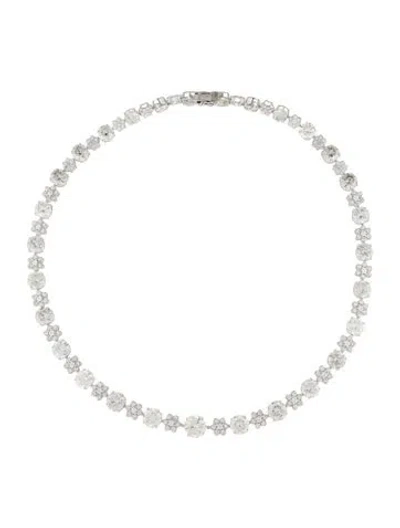 Pre-owned Necklace 14k 48.69ctw Lab-grown Diamond Alternating Link , 18" In Multi