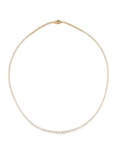 Pre-owned Necklace 14k 4.91ctw Diamond Graduated Tennis , 17" In Multi