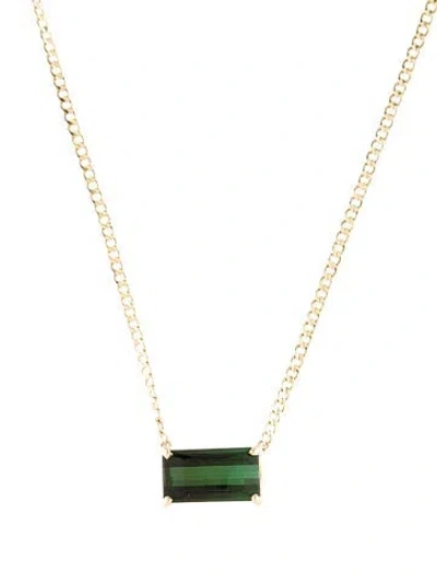 Pre-owned Necklace 14k 5.18ct Tourmaline Pendant , 18.5" In Multi