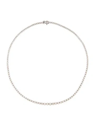 Pre-owned Necklace 14k 5.37ctw Diamond Graduated Tennis , 7.25" In Multi