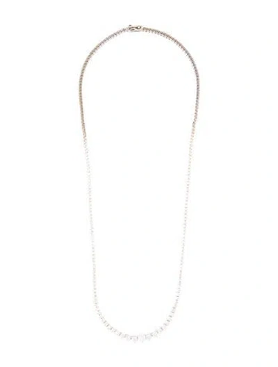 Pre-owned Necklace 14k 5.43ctw Diamond Graduated Tennis , 17" In Multi