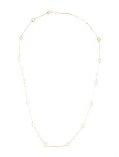 Pre-owned Necklace 14k 5.48ctw Diamond Station , 18" In Multi