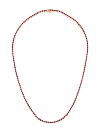 Pre-owned Necklace 14k 5.53ctw Ruby Collar , 16.5" In Multi