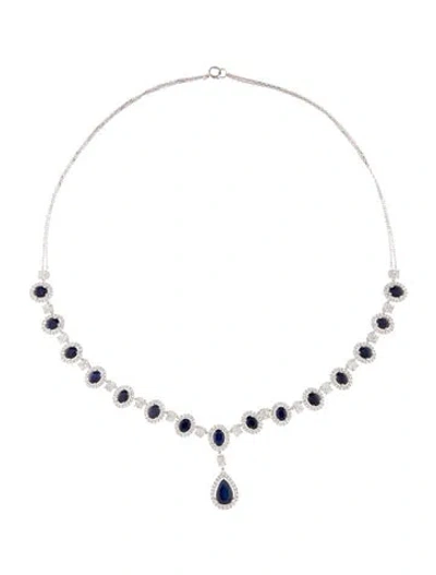 Pre-owned Necklace 14k 5.60ctw Sapphire & Diamond Collar , 16" In Multi