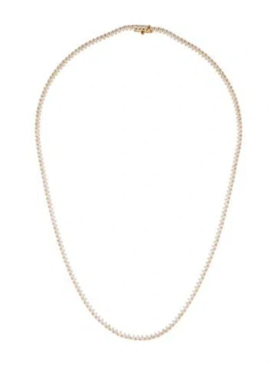 Pre-owned Necklace 14k 5.64ctw Diamond Tennis Link Chain , 12.75" In Multi