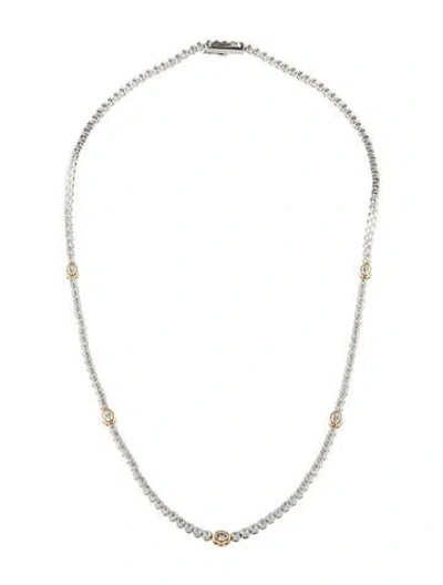 Pre-owned Necklace 14k 6.00ctw Diamond Station , 18" In Multi