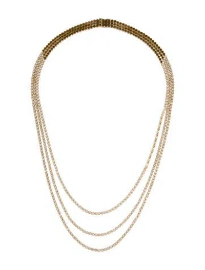 Pre-owned Necklace 14k 6.06ctw Diamond Multistrand , 16"