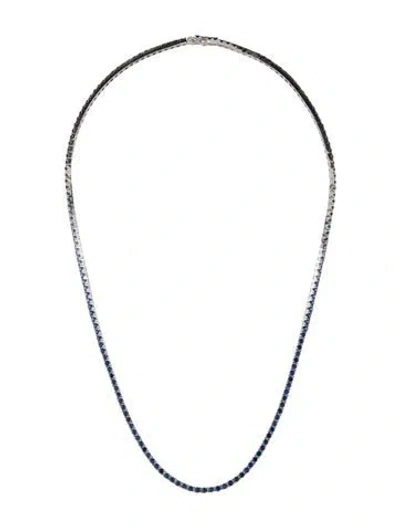 Pre-owned Necklace 14k 6.09ctw Sapphire Collar , 17.5" In Multi