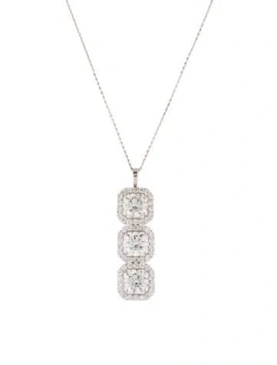 Pre-owned Necklace 14k 6.30ctw Lab-grown Diamond Pendant , 17.75" In Multi