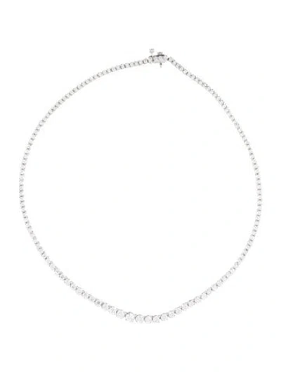 Pre-owned Necklace 14k 6.31ctw Lab-grown Diamond Graduated , 16" In Multi