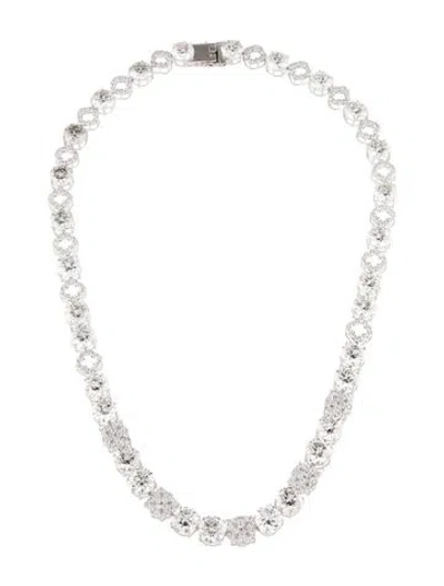 Pre-owned Necklace 14k 67.46ctw Lab-grown Diamond Station , 18" In Multi