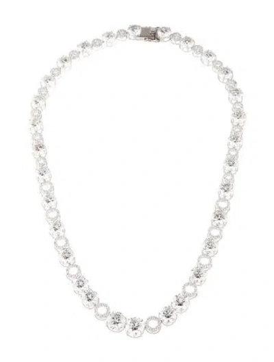 Pre-owned Necklace 14k 68.44ctw Lab-grown Diamond Station , 18" In Multi
