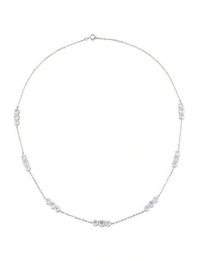 Pre-owned Necklace 14k 6.89ctw Lab-grown Diamond Station , 18" In Multi