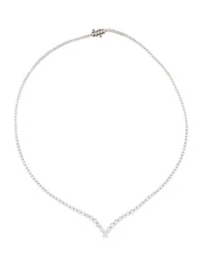 Pre-owned Necklace 14k 7.00ctw Lab-grown Diamond Graduated Tennis , 18" In Multi