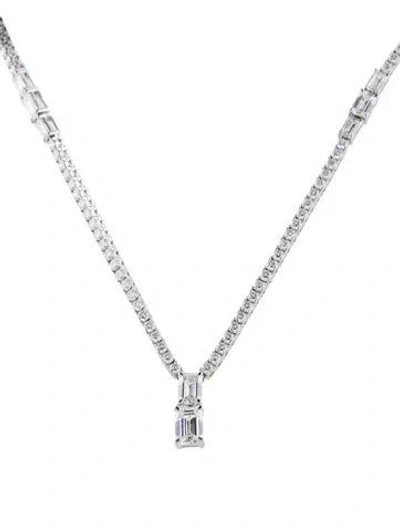 Pre-owned Necklace 14k 7.30ctw Lab-grown Diamond Tennis Pendant , 16" In Multi