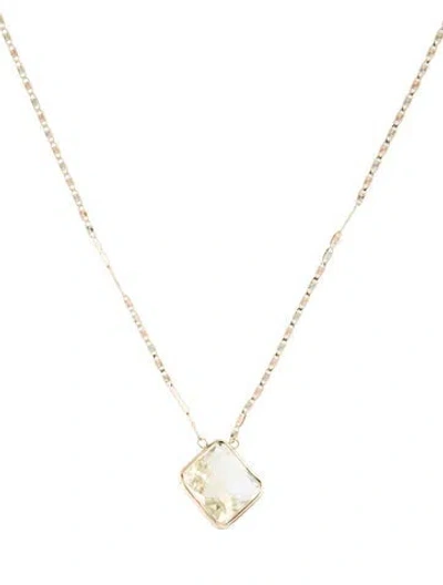 Pre-owned Necklace 14k 8.00ct Citrine Pendant , 16" In Multi