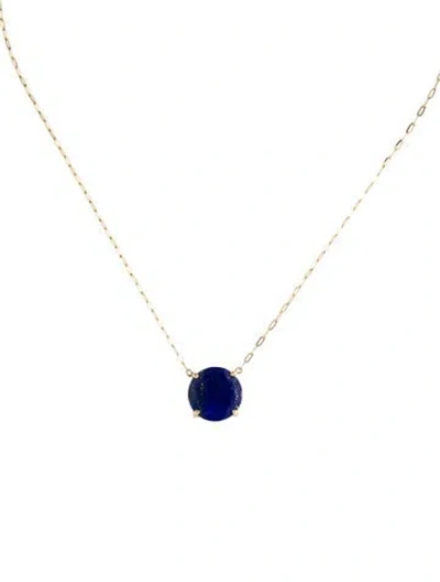 Pre-owned Necklace 14k 8.19ct Lapis Lazuli Pendant , 18" In Multi