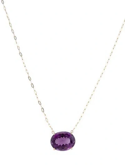 Pre-owned Necklace 14k 8.36ct Amethyst Pendant , 18" In Multi