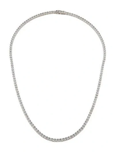 Pre-owned Necklace 14k 9.35ctw Lab-grown Diamond Tennis Link Chain , 16.25" In Multi