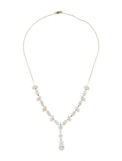 Pre-owned Necklace 14k 9.84ctw Lab-grown Diamond Lavalier , 16" In Multi