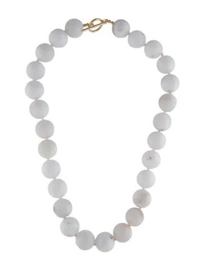 Pre-owned Necklace 14k Agate Beaded Toggle , 19.5" In Multi
