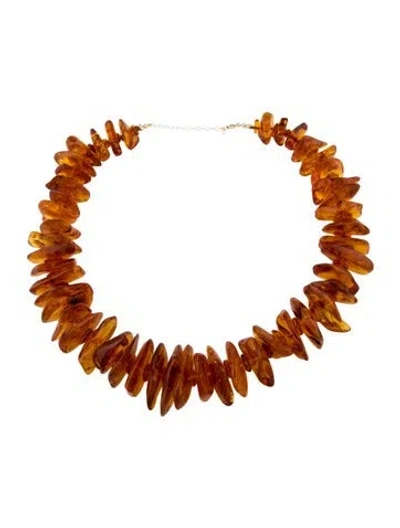 Pre-owned Necklace 14k Amber Bead , 20" In Multi