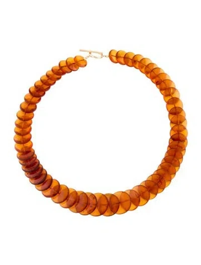 Pre-owned Necklace 14k Amber Bead Toggle , 19" In Multi