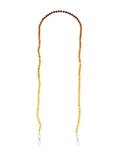 Pre-owned Necklace 14k Amber Eyeglass Bead Chain , 30" In Multi